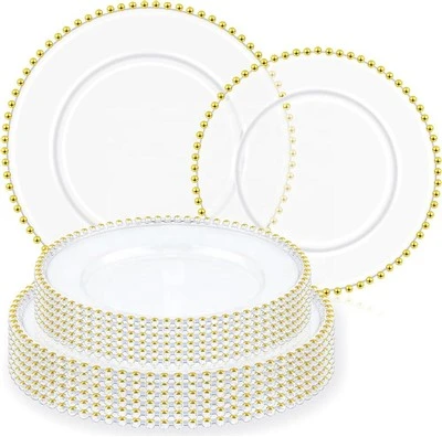 Clear And Gold Disposable Plate